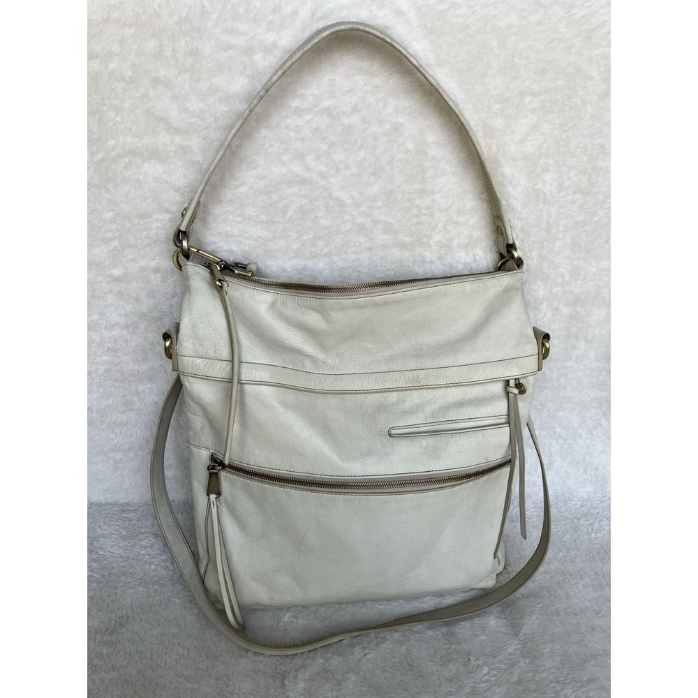 Hobo Leather Crossbody Convertible Shoulder Bag In Ivory
